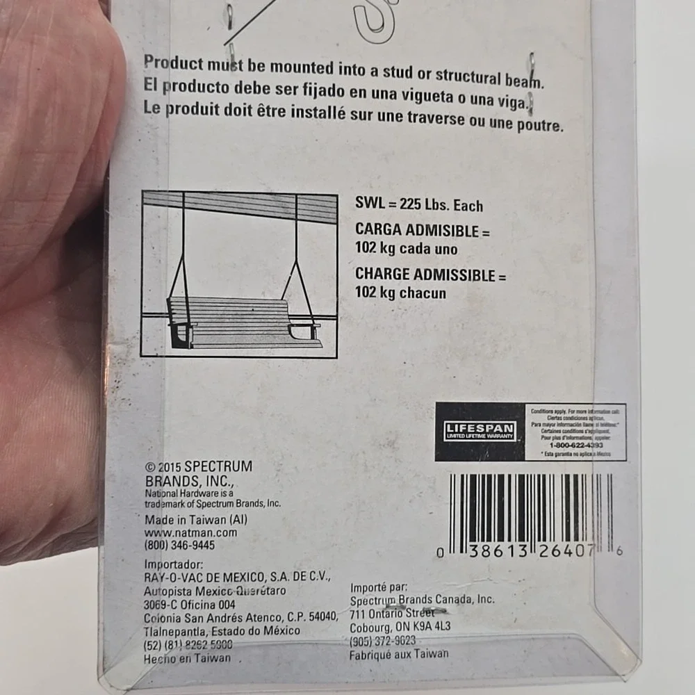 National Hardware N264-077, Swing Hook Kit, 2 Hooks & Hardware